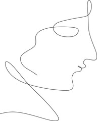 continuous line of cool woman's face