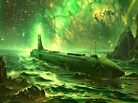 Submarine voyage through time from Roman Empires depths to Milky Way stars green fusion energy guiding the path