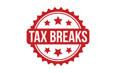 Tax Breaks Stamp. Red Tax Breaks Rubber grunge Stamp