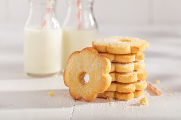 Delicious and traditionally butter cookies baked in a home bakery.
