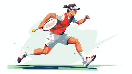 Tennis illustration 2d flat cartoon vactor illustration
