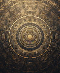 Naklejka premium Golden Ancient Mandala