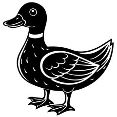 A duck isolated on white background logo icon vector illustration.