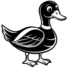 A duck isolated on white background logo icon vector illustration.