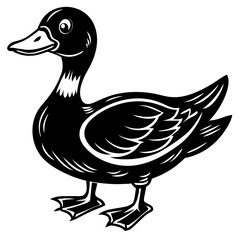 A duck isolated on white background logo icon vector illustration.