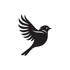  bird silhouette vector black and white in white background