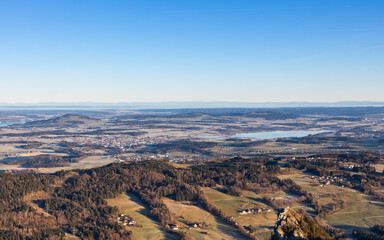 Landscape view of the Salzburger Land, seen from the Gaisberg mountain in Salzburg