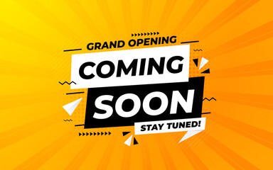 Grapnd opening Coming soon with megaphone design post sale banner template.