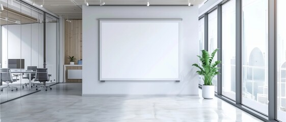 Empty room and corridor with windows, showcasing minimalist architecture and spaciousness, ideal for exhibitions and apartments