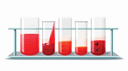 Test tube with red liquid for chemistry lessons 3D