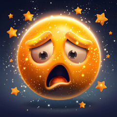Fototapeta premium A_celestial_emoticon_with_stars_and_planets_exploring