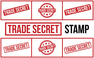 Trade Secret Stamp. Red Trade Secret Rubber grunge Stamp set