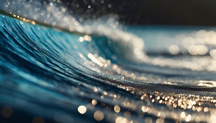 The surface of a (surfboard) approaching a wave - detailed shiny - obrazy, fototapety, plakaty