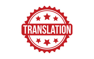 Translation Stamp. Red Translation Rubber grunge Stamp