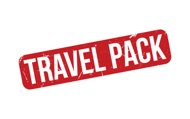 Travel Pack Stamp. Red Travel Pack Rubber grunge Stamp