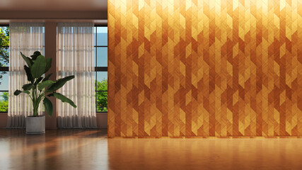 Large luxury modern bright interiors Living room mockup illustration 3D rendering image - 784529853