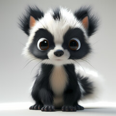Obraz premium A cute and happy baby skunk 3d illustration