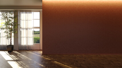 Large luxury modern bright interiors Living room mockup illustration 3D rendering image - 784530664