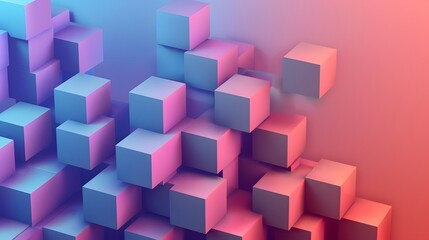 Abstract Cubes with Gradient Colors