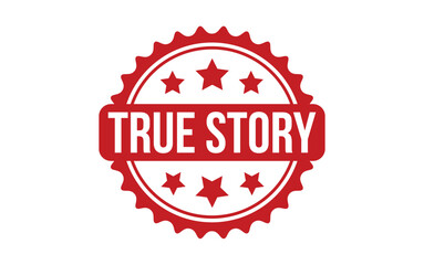 True Story Stamp. Red True Story Rubber grunge Stamp