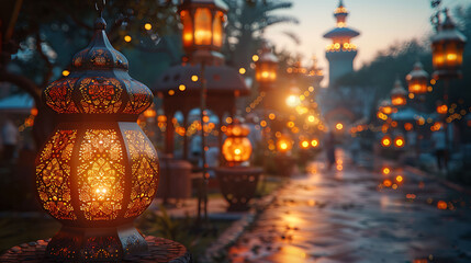 lanterns in the city