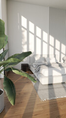 Large luxury modern bright interiors vertical Living room mockup illustration 3D rendering image - 784531205