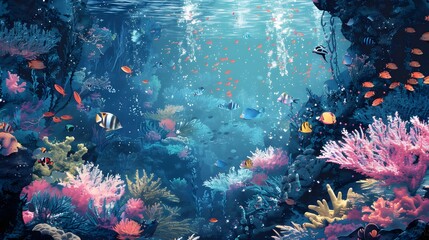 Fototapeta na wymiar Enchanting Underwater Seascape