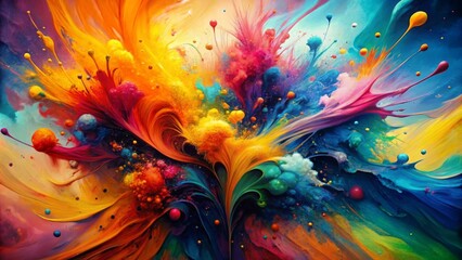 Fototapeta na wymiar Colorful paint splashes on white background