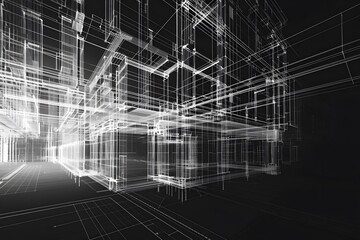 Abstract Architectural Wireframe Concept