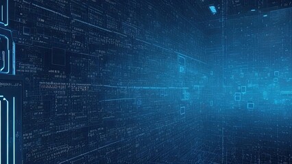 Obraz premium Beautiful blue technological background.