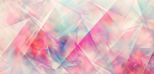**: Pastel triangles arranged in an intricate dance, forming a stylish and calming abstract design for a modern wallpaper. - obrazy, fototapety, plakaty