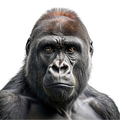 Fototapeta premium Portrait of gorilla isolated on transparent background