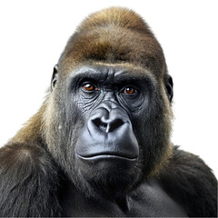 Obraz premium Portrait of gorilla isolated on transparent background