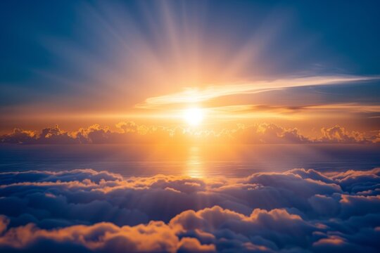 Sun Rising And Setting Over A Vast Ocean, Clouds Morphing And Changing