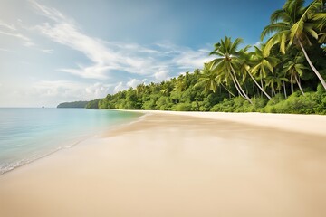 Beautiful empty tropical beach and sea landscape background
