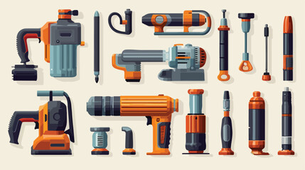 Tools digital design vector illustration 2d flat cartoon