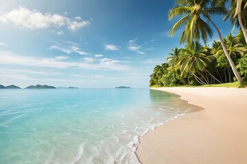 Beautiful empty tropical beach and sea landscape background
