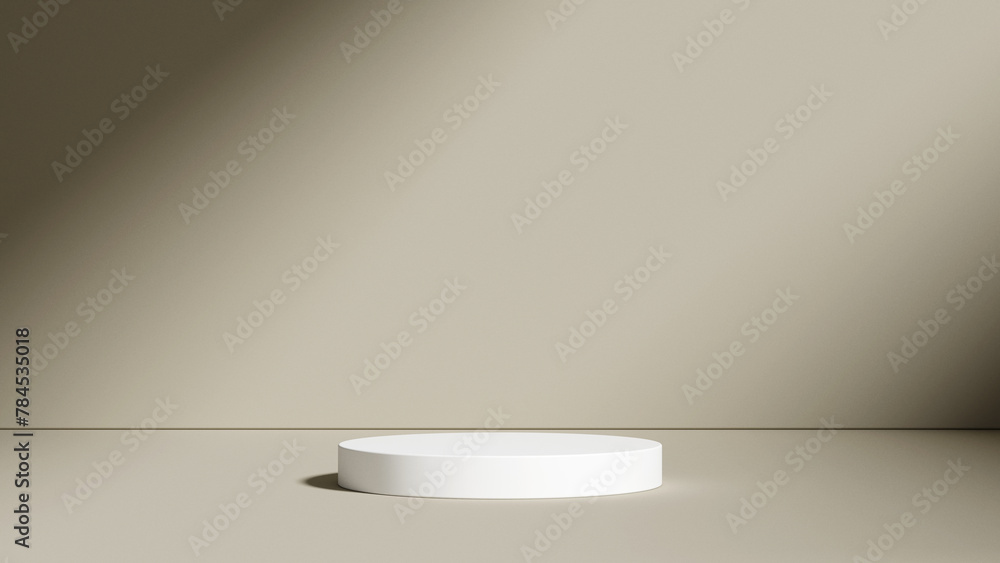 Poster minimal abstract geometric podium brown background for product presentation. 3d rendering illustrati