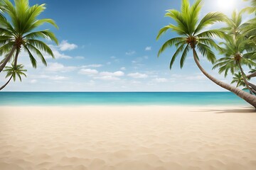 Beautiful empty tropical beach and sea landscape background
