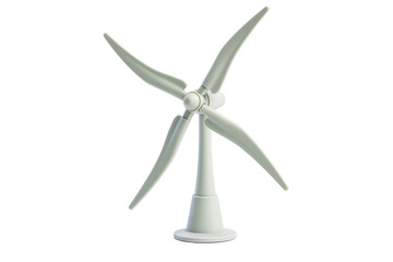 Modern Wind Turbine Isolated on White for Renewable Energy Concept