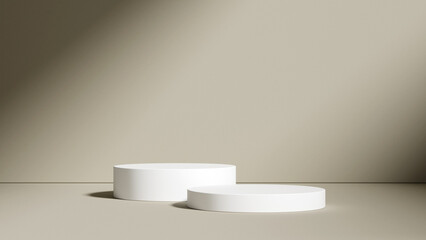 Minimal abstract geometric podium brown background for product presentation. 3d rendering illustration.