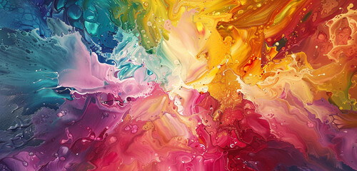 A symphony of acrylic colors melds in a mesmerizing masterpiece.