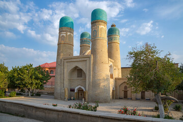Chor Minor Mosque in the early morning. Bukhara, Uzbekistan