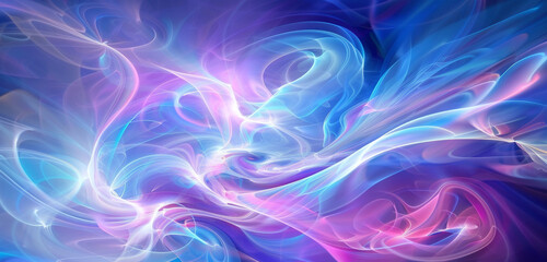  Electric blue and neon pink swirls in an abstract dreamscape.