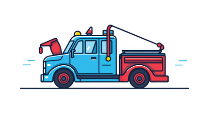 Tow truck line icon. Vehicle wrecker emergency. Car