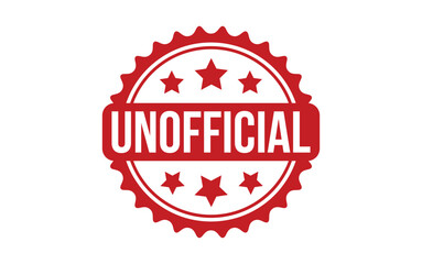 Unofficial Stamp. Red Unofficial Rubber grunge Stamp