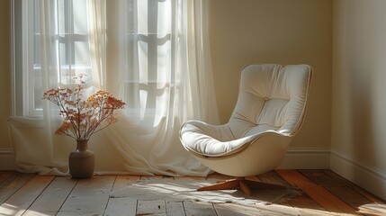 A White Chair by a Window