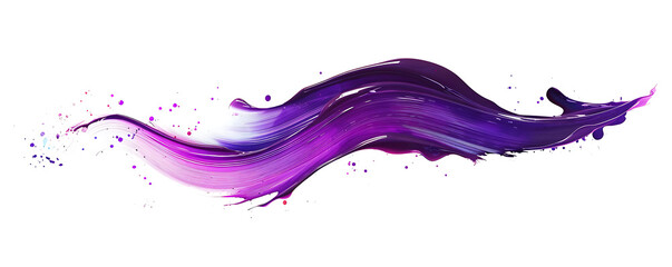 Abstract splash purple acrylic brush stroke oil paint smear line on white background. generative ai