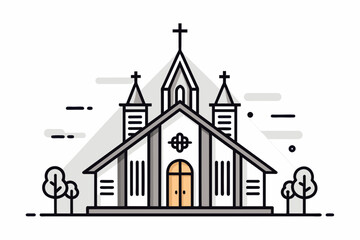 Iglesias an art lineal sin tent Detaille vector 