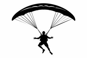 silhouette of a person with parachute
